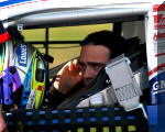 NASCAR Jimmie Johnson and the Lowe's Chevrolet prepare to qualify in Las Vegas