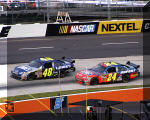 Final Lap - Gordon pushes inside Jimmie Johnson